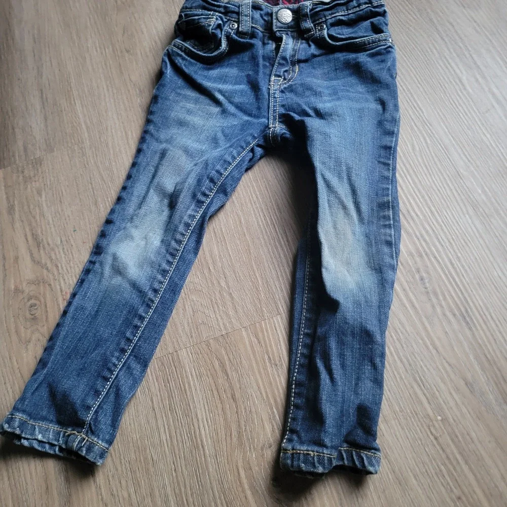 The Children's Place Jeans Girls 4T Blue Skinny Heart Pocket Distressed Denim